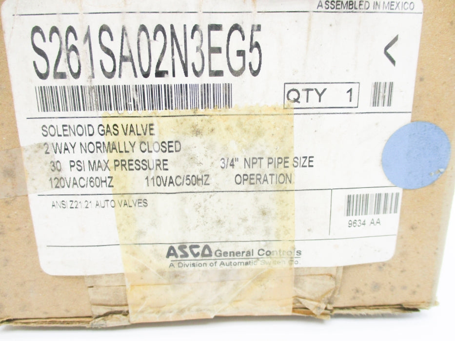 ASCO S261SA02N3EG5 110/120V 30PSI NSMP