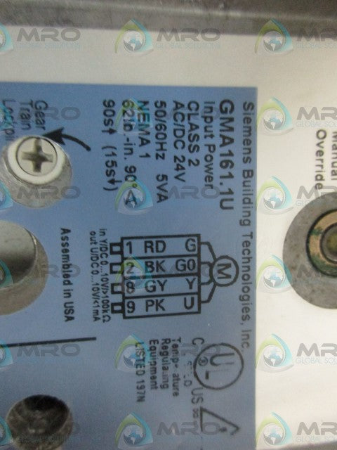 SIEMENS GMA161.1U ACTUATOR *USED*