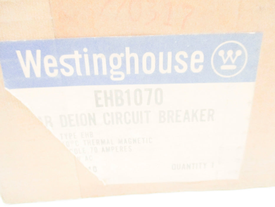 WESTINGHOUSE EHB1070 4989D52G10 127VDC/277VAC 70A NSMP