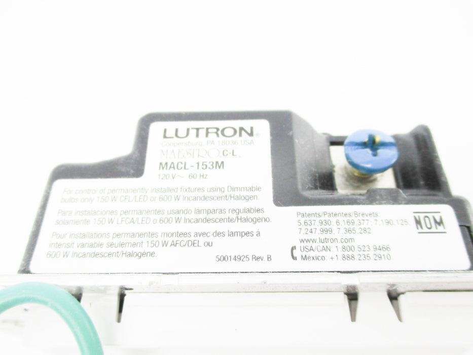 LUTRON MACL-153M-WH UNMP