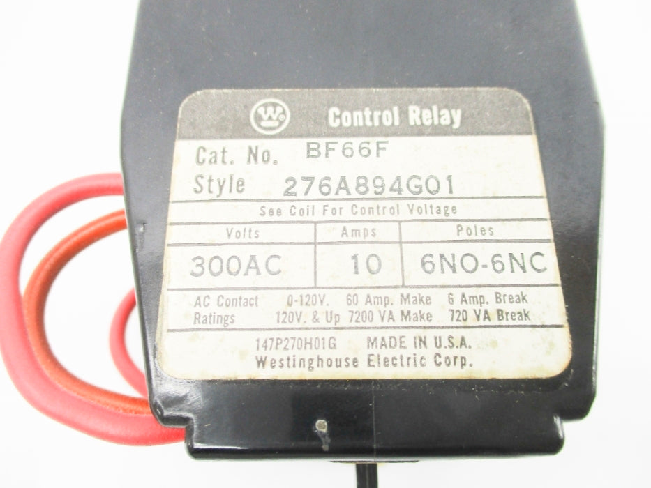 WESTINGHOUSE BF66F 276A894G01 300VAC 10A UNMP