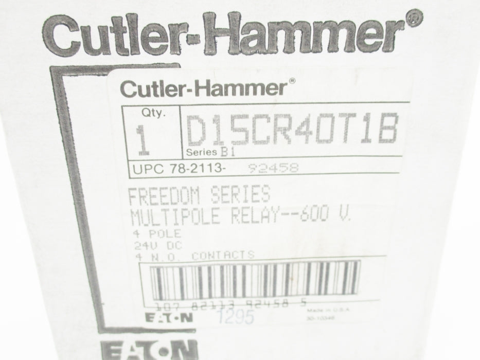 CUTLER HAMMER D15CR40T1B SER. B1 24VDC NSMP