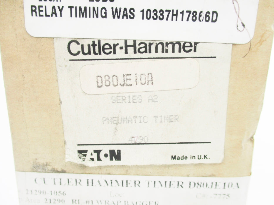 CUTLER HAMMER D80JE10A SER. A2 110/120V NSMP