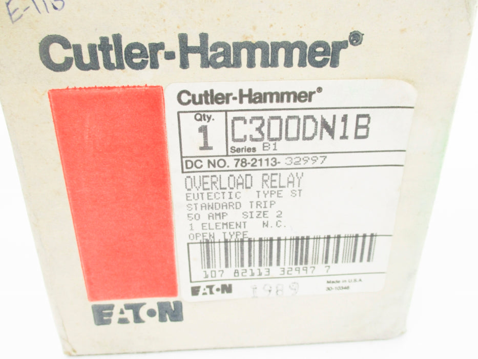 CUTLER HAMMER C300DN1B SER. B1 50A NSMP