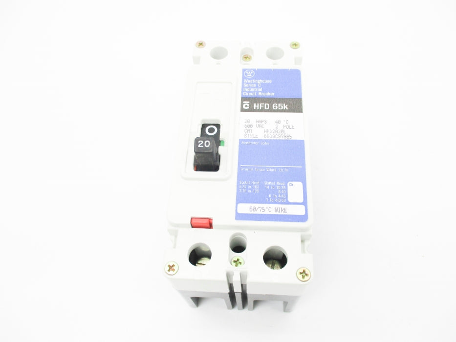 WESTINGHOUSE HFD2020L SER. C 6639C97G85 600VAC 20A NSMP