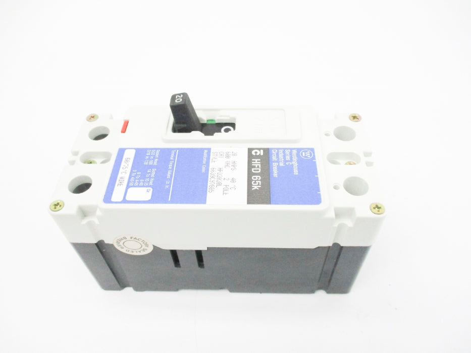 WESTINGHOUSE HFD2020L SER. C 6639C97G85 600VAC 20A NSMP