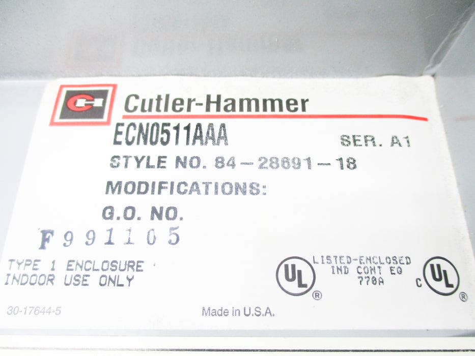 CUTLER HAMMER ECN0511AAA SER. A1 NSNP