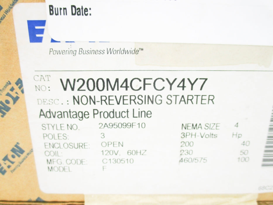 EATON W200M4CFCY4Y7 2A95099F10 NSMP