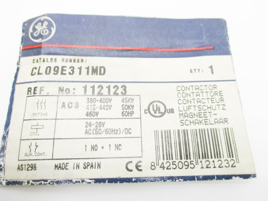 GENERAL ELECTRIC CL09E311MD 24/28VAC/DC NSNP