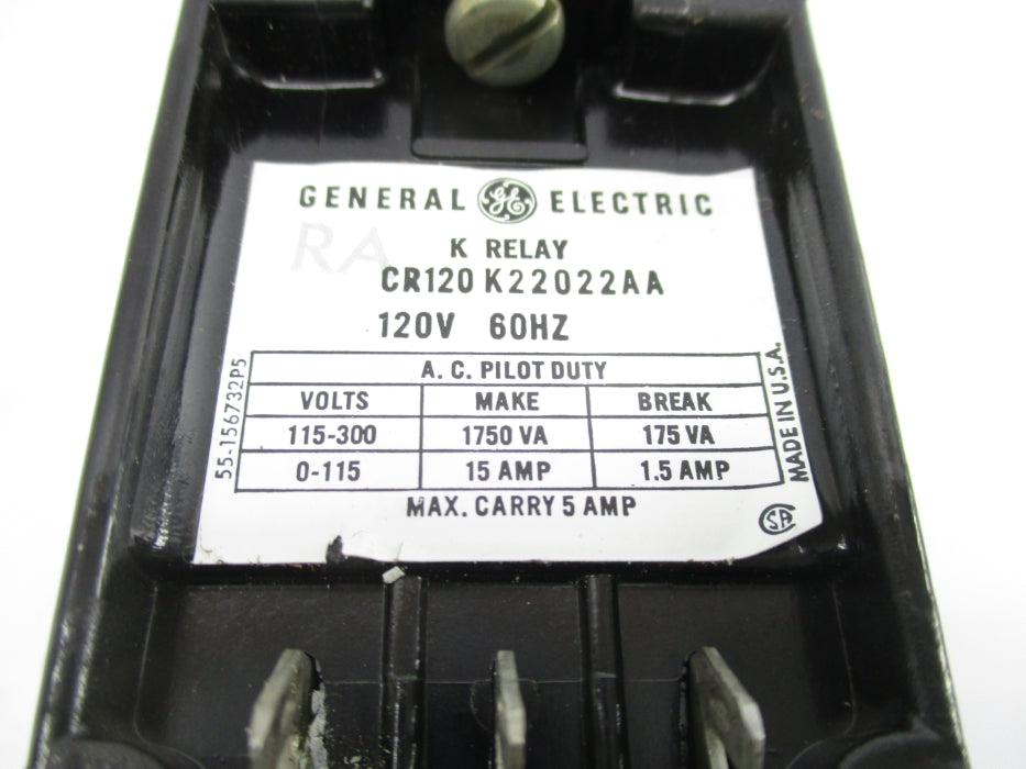 GENERAL ELECTRIC CR120K22022AA 120V 15A UNMP