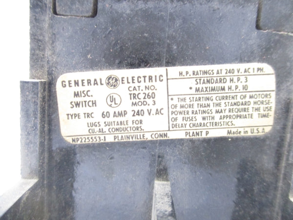 GENERAL ELECTRIC TRC260 UNMP