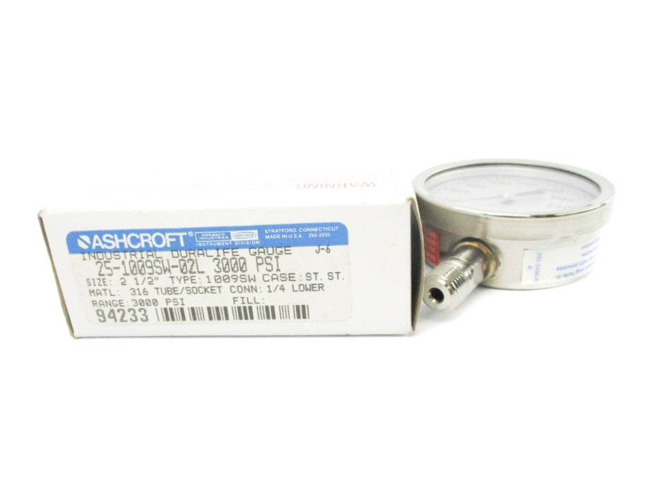 ASHCROFT 25-1009SW-02L 3000PSI NSMP