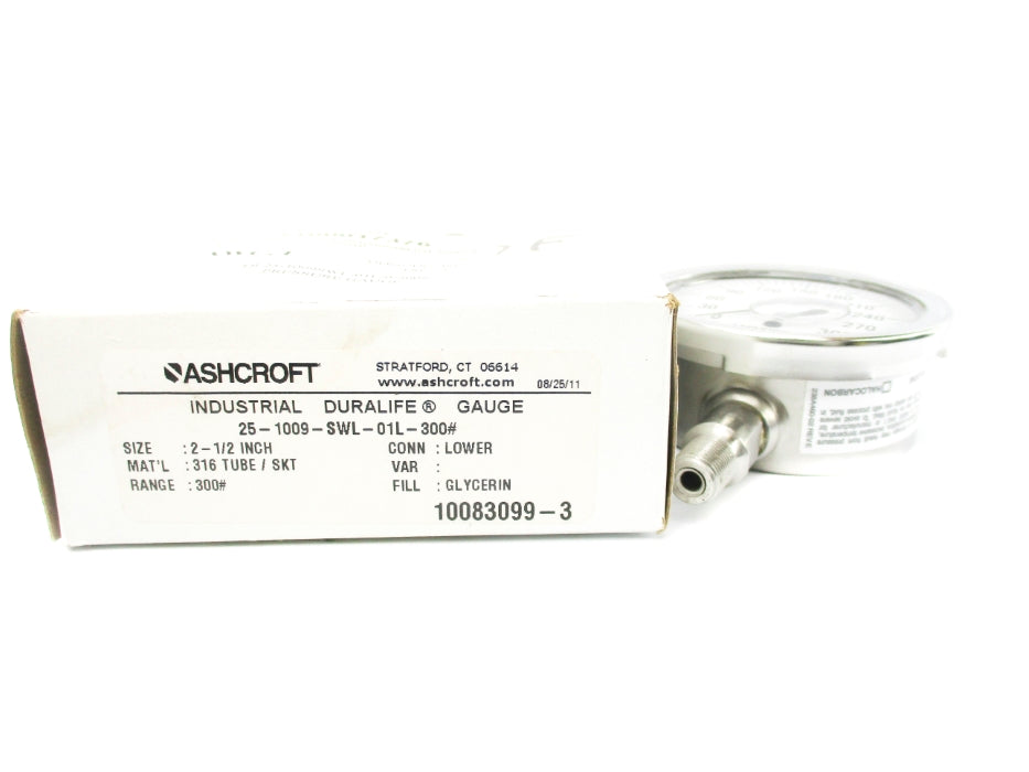 ASHCORFT 25-1009-SWL-01L-300# 300PSI NSMP