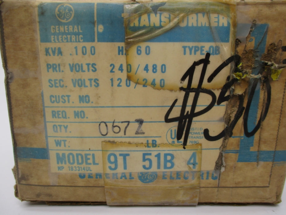 GENERAL ELECTRIC 9T51B4 .100KVA NSMP