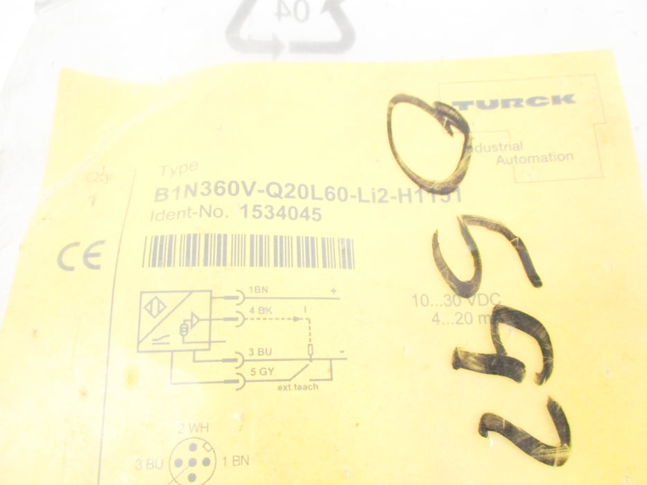 TURCK B1N360V-Q20L60-LI2-H1151 1534045 NSMP