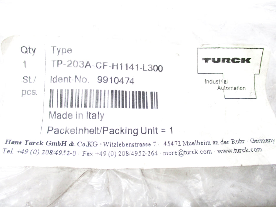 TURCK TP-203A-CF-H1141-L300 9910474 NSMP