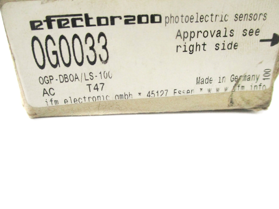IFM EFECTOR OGP-DBOA/LS-100 OG0033 NSMP