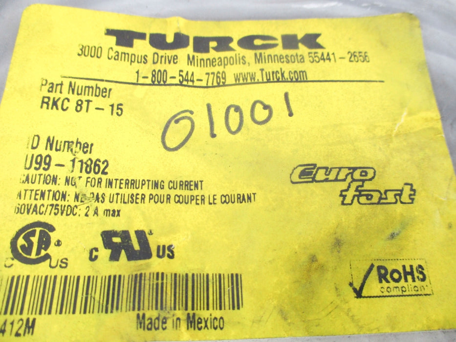 TURCK RKC8T-15 U99-11862 NSMP