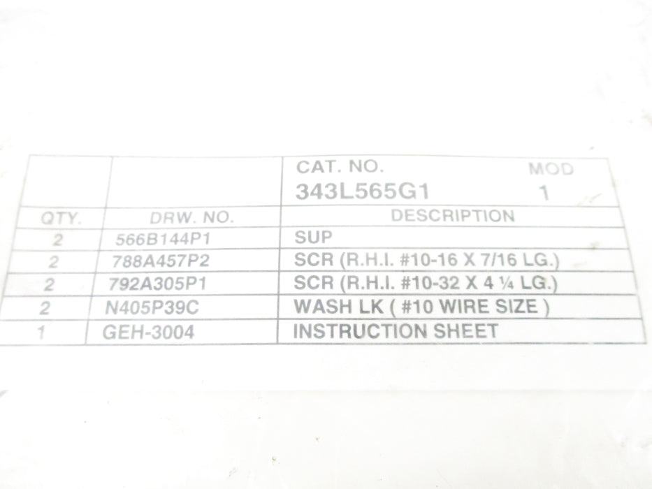 GENERAL ELECTRIC 343L565G1 NSMP