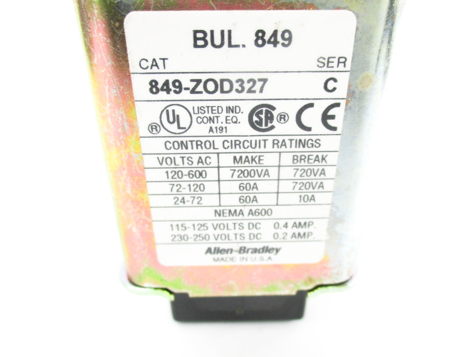 INDUSTRIAL SPARE PART 849-ZOD327 SER. C 110-120V 60A NSNP