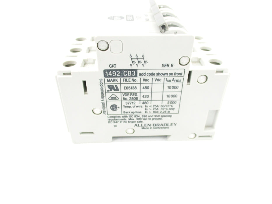 ALLEN BRADLEY 1492-CB3G005 SER. B 480VAC 0.5A NSNP