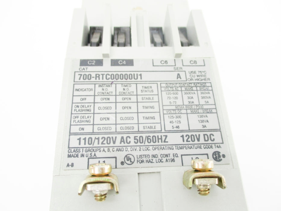 ALLEN BRADLEY 700-RTC00000U1 SER. A 110/120V 30A NSNP