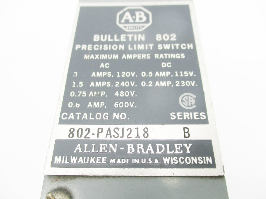INDUSTRIAL SPARE PART 802-PASJ218 SER. B NSNP