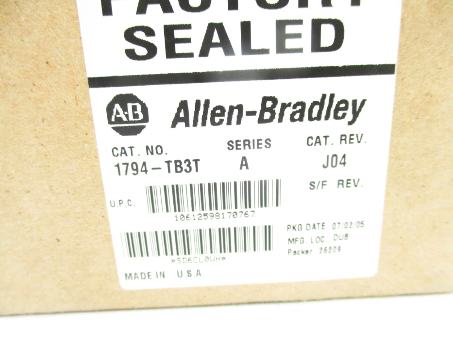 INDUSTRIAL SPARE PART 1794-TB3T SER. A 5VDC NSMP