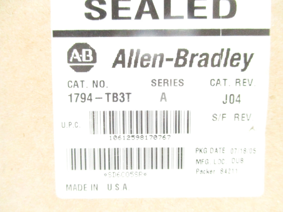 INDUSTRIAL SPARE PART 1794-TB3T SER. A DATE: 2005 NSFS
