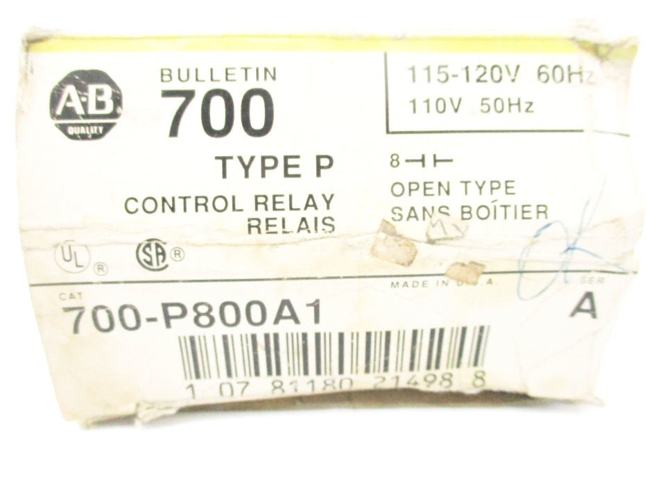 ALLEN BRADLEY 700-P800A1 SER. A 120V (BK/YL) NSMP