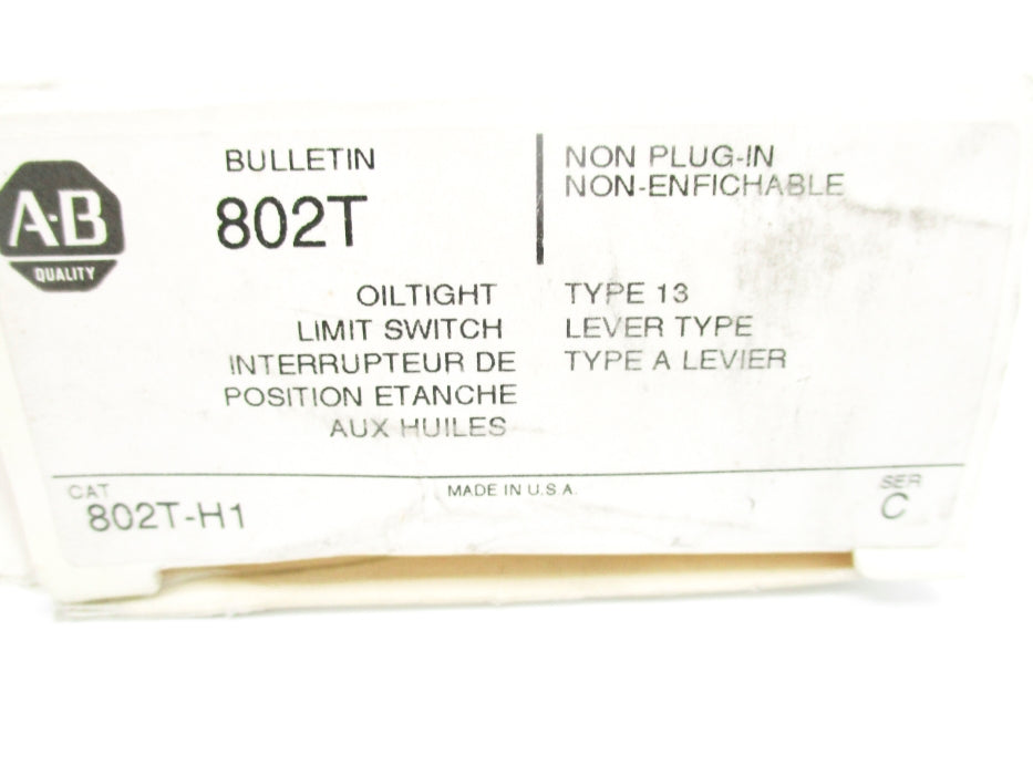 ALLEN BRADLEY 802T-H1 SER. C 120-600VAC 60A (WH) NSMP