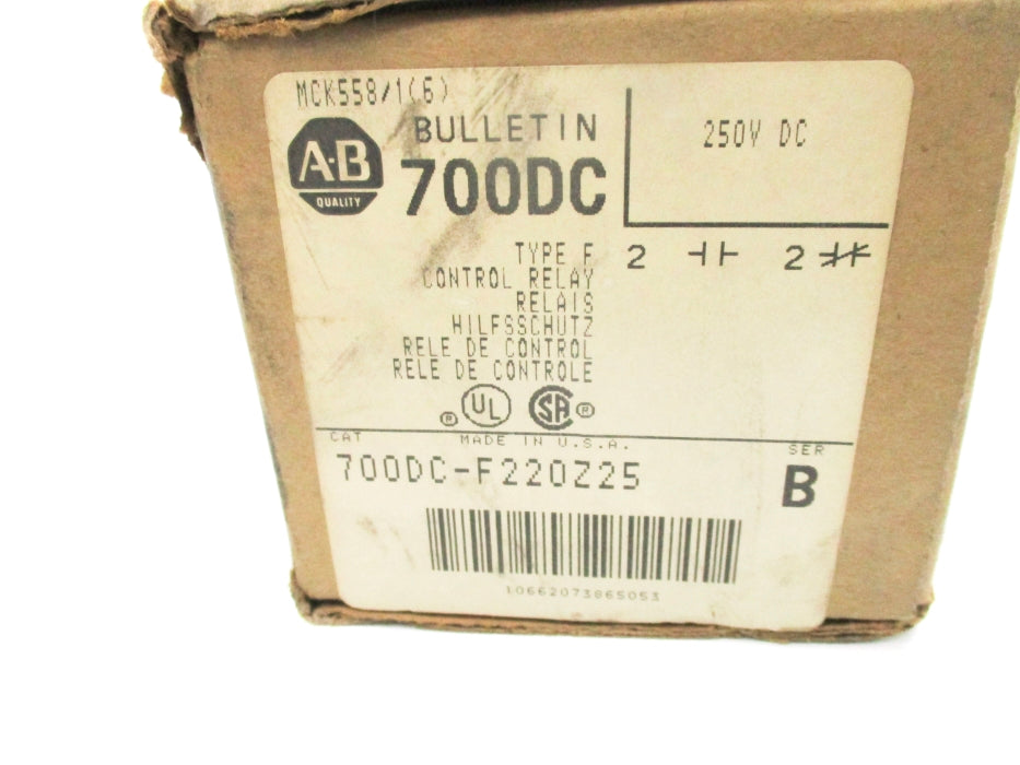 ALLEN BRADLEY 700DC-F220Z25 SER. B 250V 60A (BR/WH) NSMP