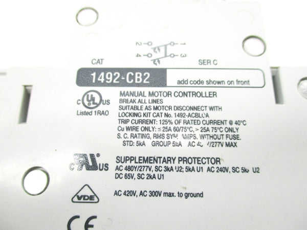ALLEN BRADLEY 1492-CB2H015 SER. C 277VAC 1.5A NSNP