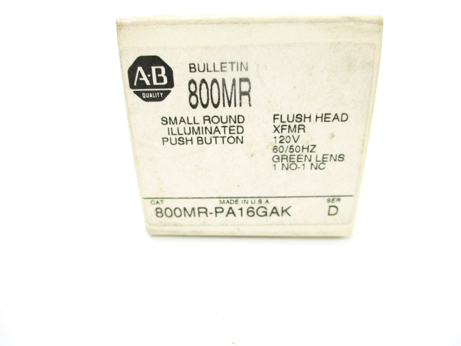 ALLEN BRADLEY 800MR-PA16GA SER. D 110/120V (GY/BL) NSMP