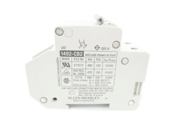 ALLEN BRADLEY 1492-CB2G150 SER. A 480VAC 15A (BK/YL) NSMP