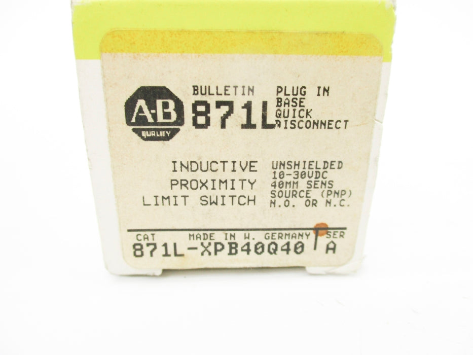 INDUSTRIAL SPARE PART 871L-XPB40Q40 SER. A 10-30VDC (BK/YL) NSMP