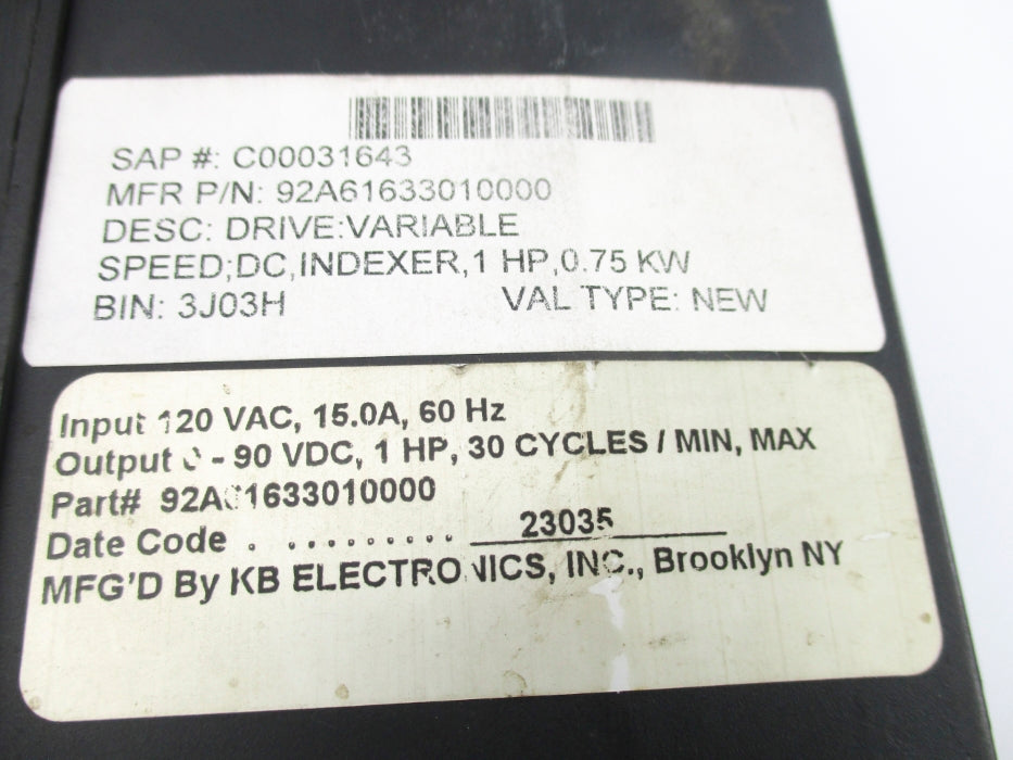 KB ELECTRONICS 92A61633010000 NSNP