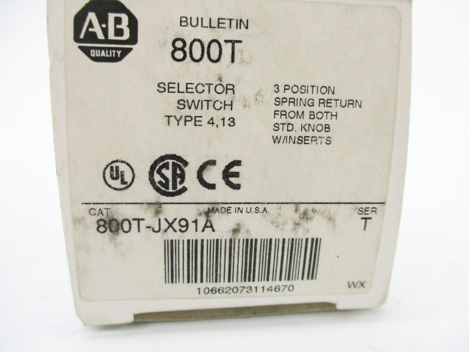ALLEN BRADLEY 800T-JX91A SER. T (WH) NSMP
