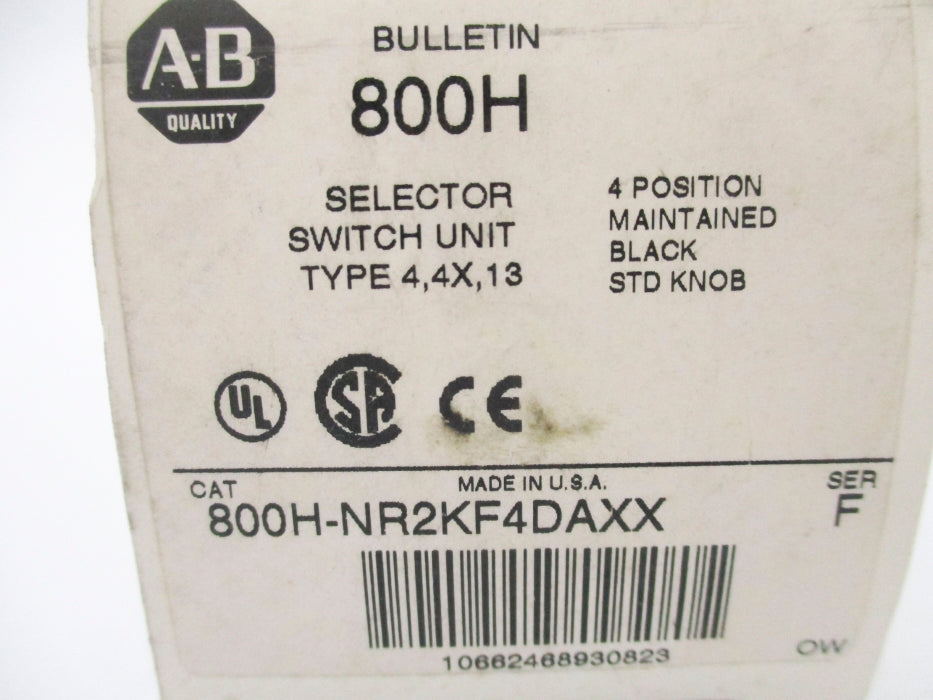 ALLEN BRADLEY 800H-NR2KF4DAXX SER. F (WH) NSMP