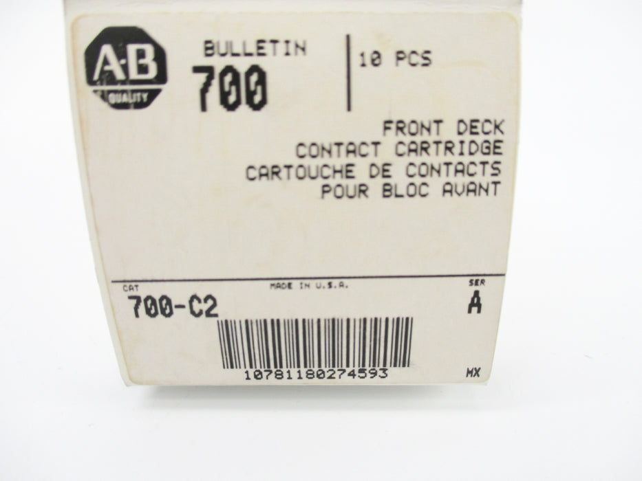 ALLEN BRADLEY 700-C2 SER. A (PKG OF 10) (WH) NSMP