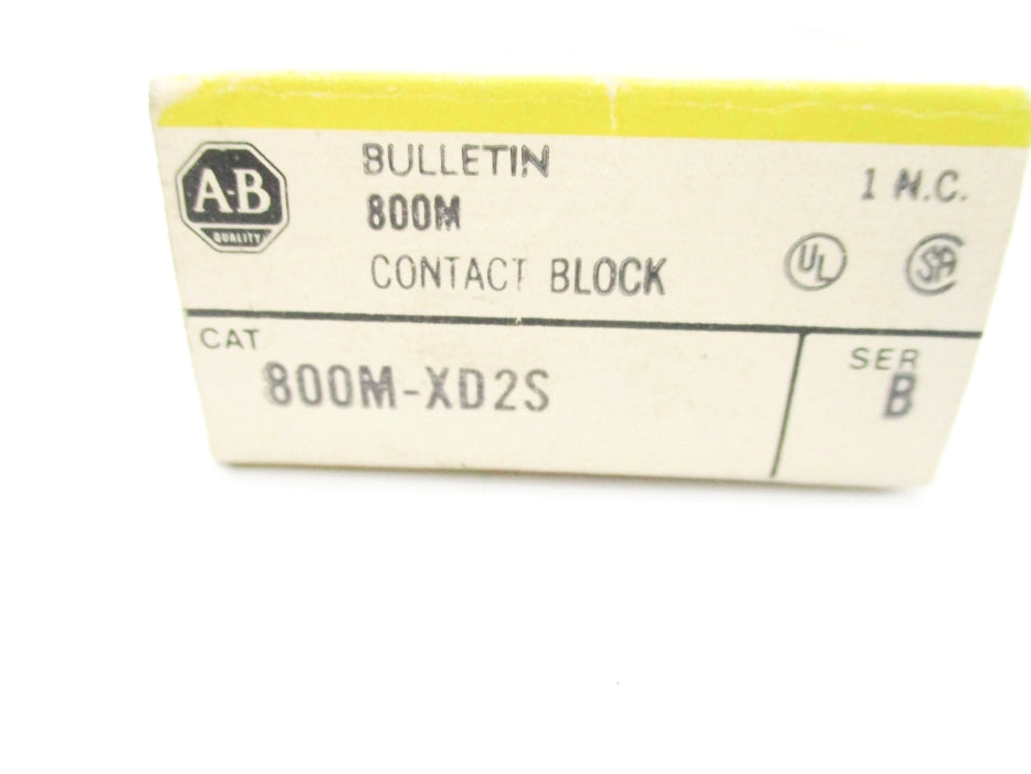 ALLEN BRADLEY 800M-XD2S SER. B 300VAC (BK/YL) NSMP