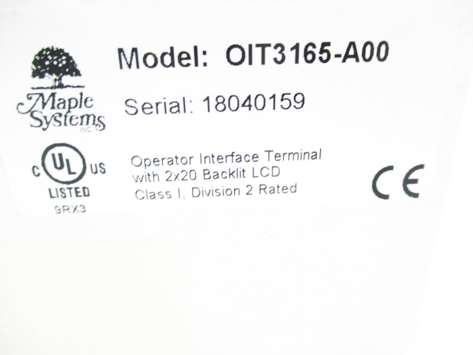 MAPLE SYSTEMS OIT3165-A00 NSMP