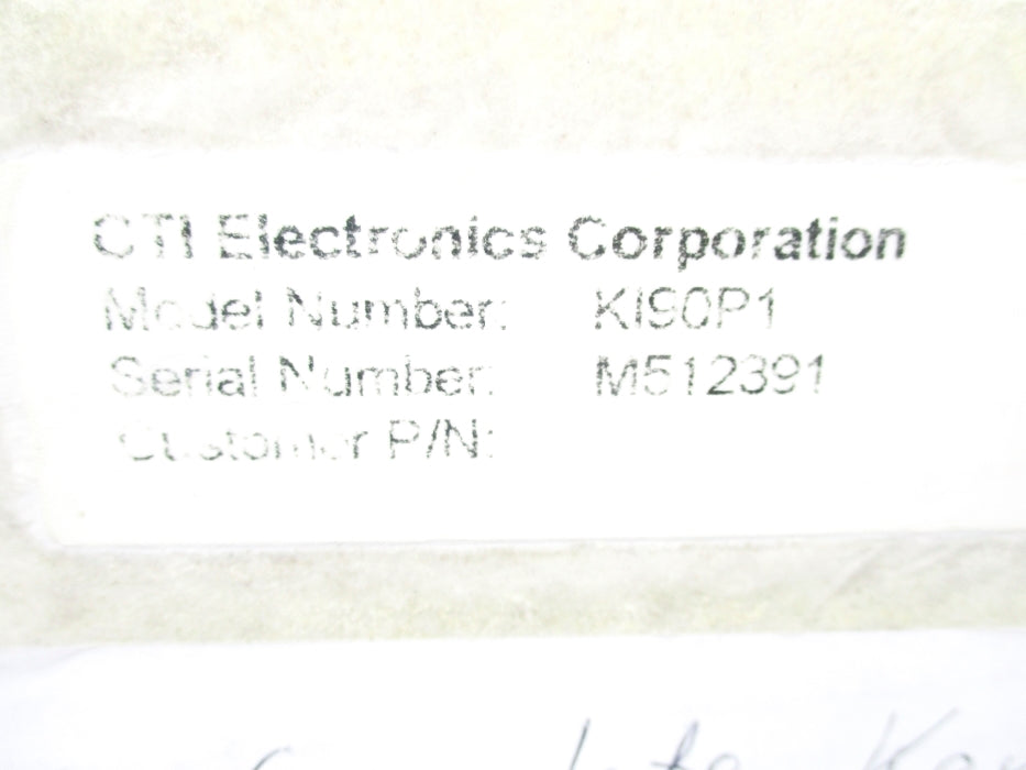 CTI ELECTRONICS KI90P1 NSMP