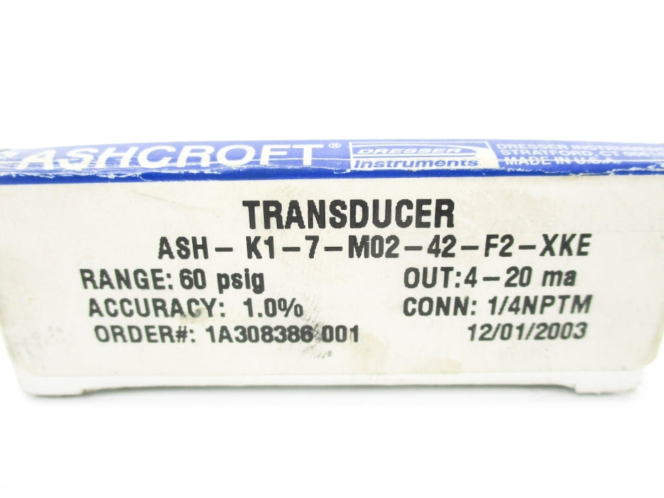 ASHCROFT ASH-K1-7-M02-42-F2-XKE 60PSIG NSMP