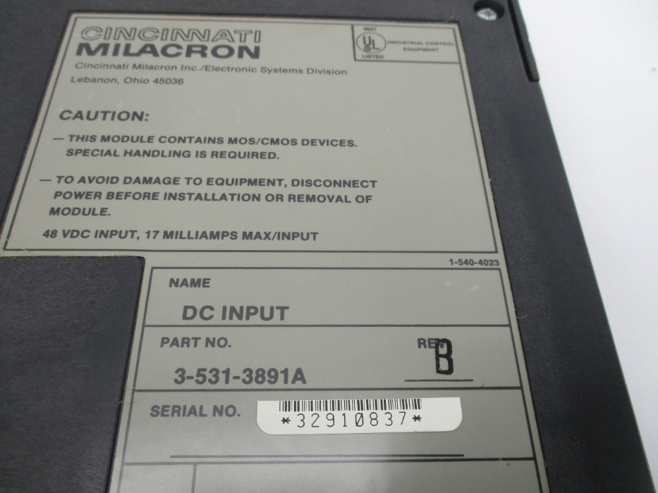 CINCINNATI MILACRON 3-531-3891A UNMP