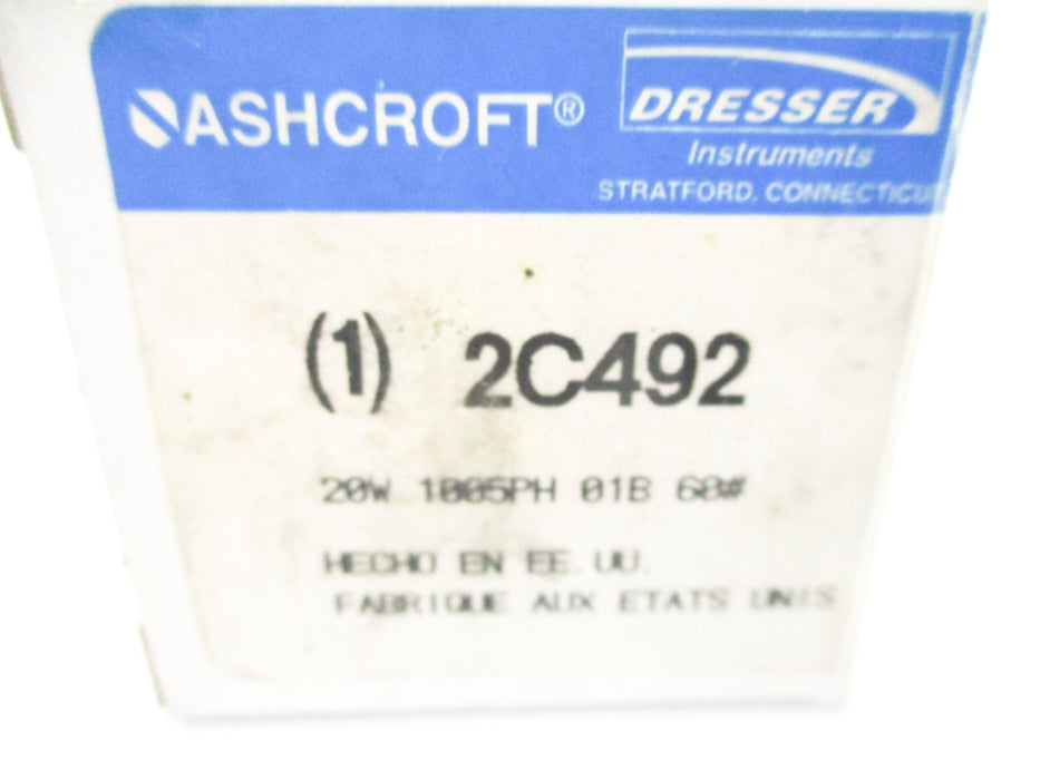 ASHCROFT 20W1005PH01B60# 2C492 0-60PSI NSMP