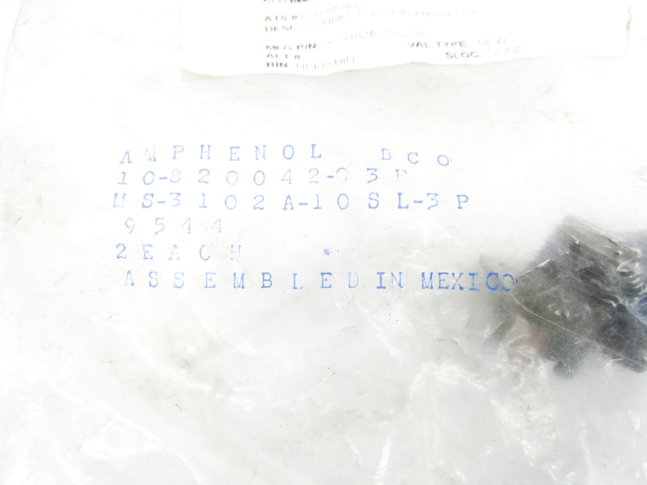 AMPHENOL 10-820042-03P MS3102A10SL-3P (PKG OF 2) NSMP