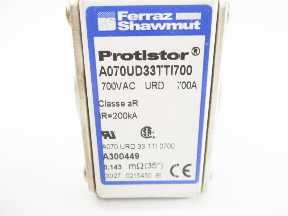 FERRAZ SHAWMUT A070UD33TT1700 700A 700VAC UNMP