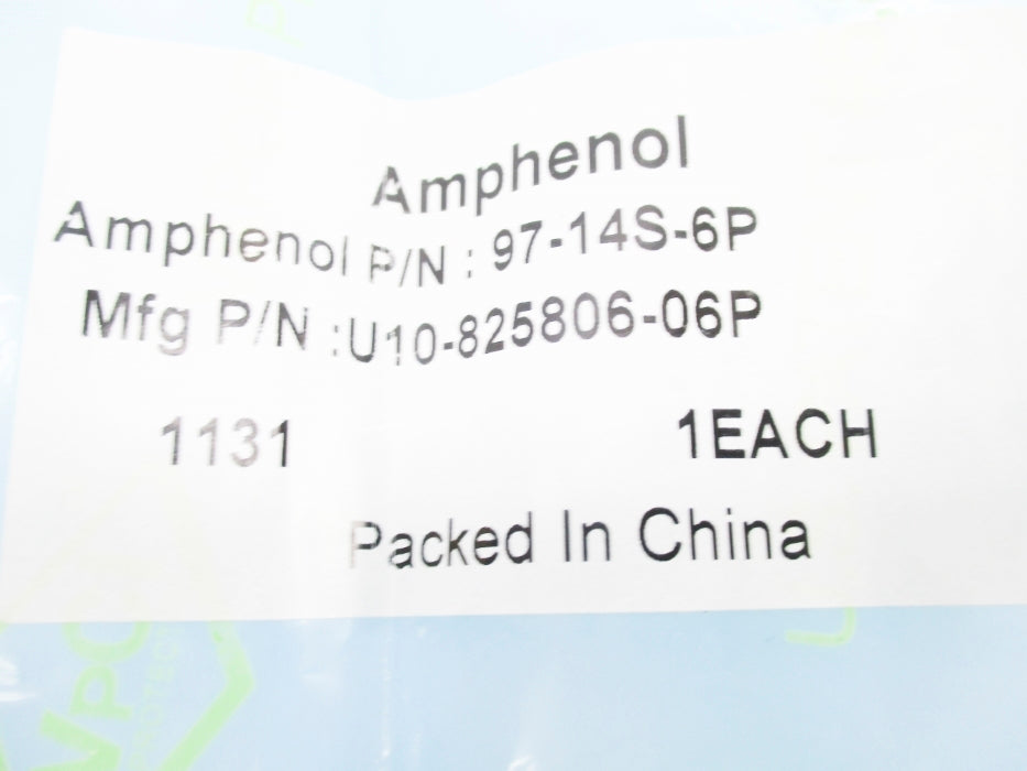 AMPHENOL 97-14S-6P U10-825806-06P NSMP