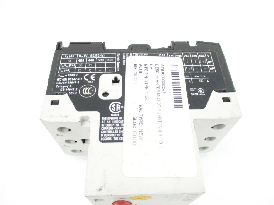 EATON PKZM01-10 XTPB010BC1 600VAC 6.3-10A UNMP